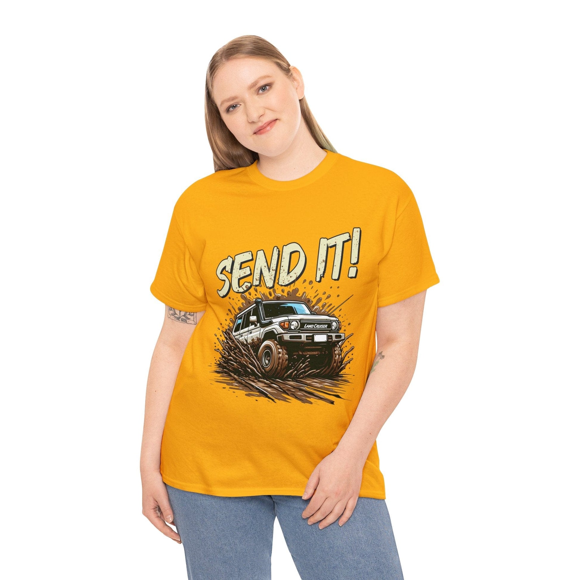 Send It! Landcruiser Graphic Tee Graphic Tees Australia Graphic T-Shirt Australia -  Cool Graphic T-Shirts Online -  Send It! Landcruiser T-Shirt | 4wd & 4x4 T-Shirts Australia