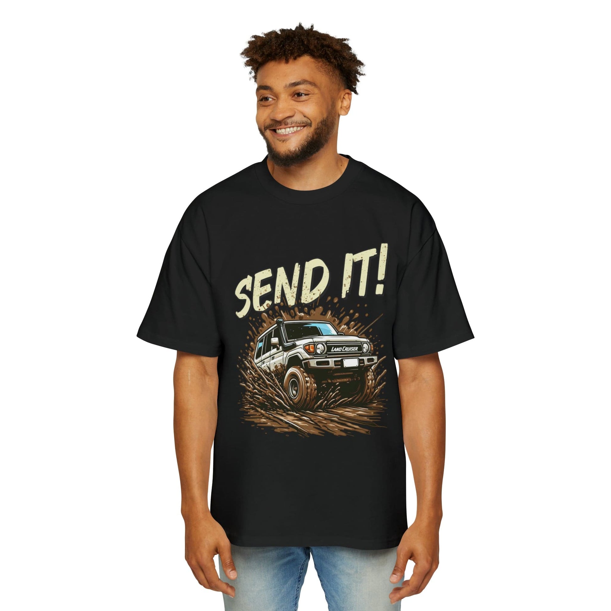 Send It! Landcruiser Oversized Tee Graphic Tees Australia Black / S Graphic T-Shirt Australia -  Cool Graphic T-Shirts Online -  Send It! Landcruiser Oversized Tee | Cool Graphic T-Shirts Online Au