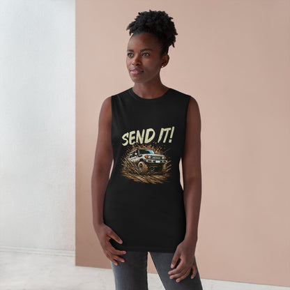 Send It! Landcruiser Tank Top Graphic Tees Australia Graphic T-Shirt Australia -  Cool Graphic T-Shirts Online -  Send It! Landcruiser Tank Top | 4wd Tank Tops Online Australia