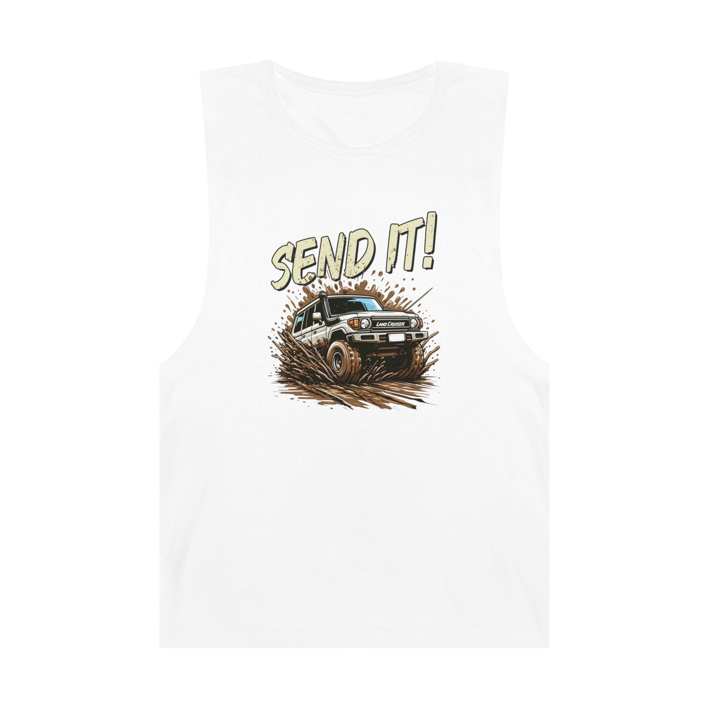 Send It! Landcruiser Tank Top Graphic Tees Australia Graphic T-Shirt Australia -  Cool Graphic T-Shirts Online -  Send It! Landcruiser Tank Top | 4wd Tank Tops Online Australia