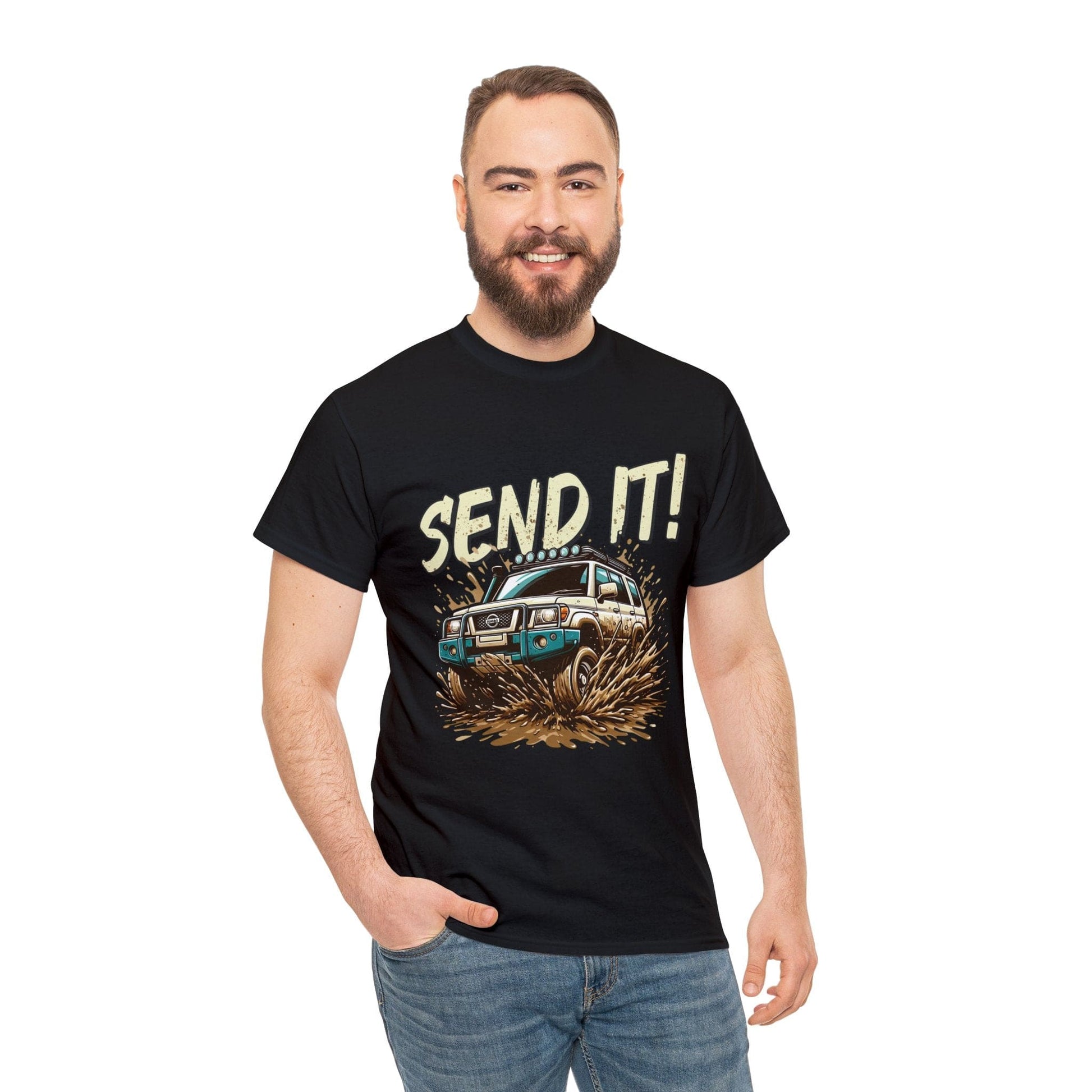 Send It! Nissan Patrol Graphic Tee Graphic Tees Australia Black / S Graphic T-Shirt Australia -  Cool Graphic T-Shirts Online -  Send It! Nissan Patrol Graphic Tee | 4wd T-Shirts Australia