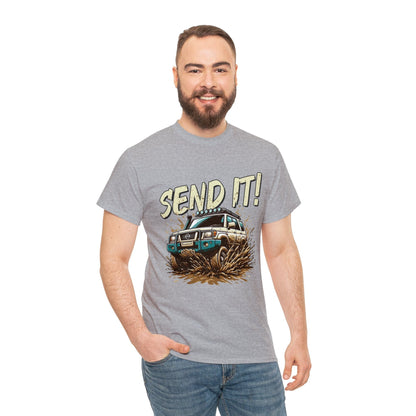 Send It! Nissan Patrol Graphic Tee Graphic Tees Australia Sport Grey / S Graphic T-Shirt Australia -  Cool Graphic T-Shirts Online -  Send It! Nissan Patrol Graphic Tee | 4wd T-Shirts Australia