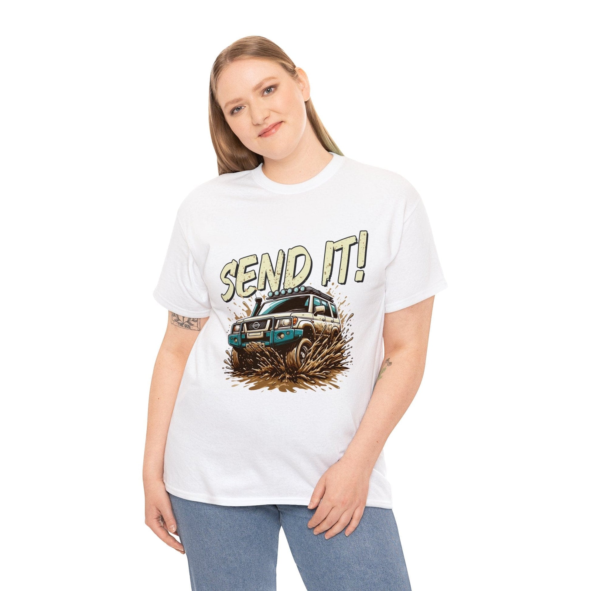 Send It! Nissan Patrol Graphic Tee Graphic Tees Australia Graphic T-Shirt Australia -  Cool Graphic T-Shirts Online -  Send It! Nissan Patrol Graphic Tee | 4wd T-Shirts Australia