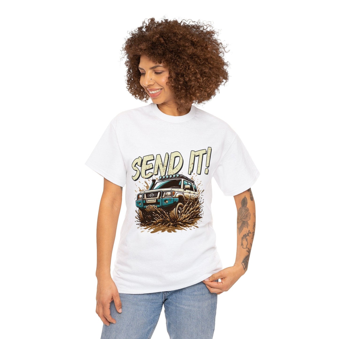 Send It! Nissan Patrol Graphic Tee Graphic Tees Australia Graphic T-Shirt Australia -  Cool Graphic T-Shirts Online -  Send It! Nissan Patrol Graphic Tee | 4wd T-Shirts Australia