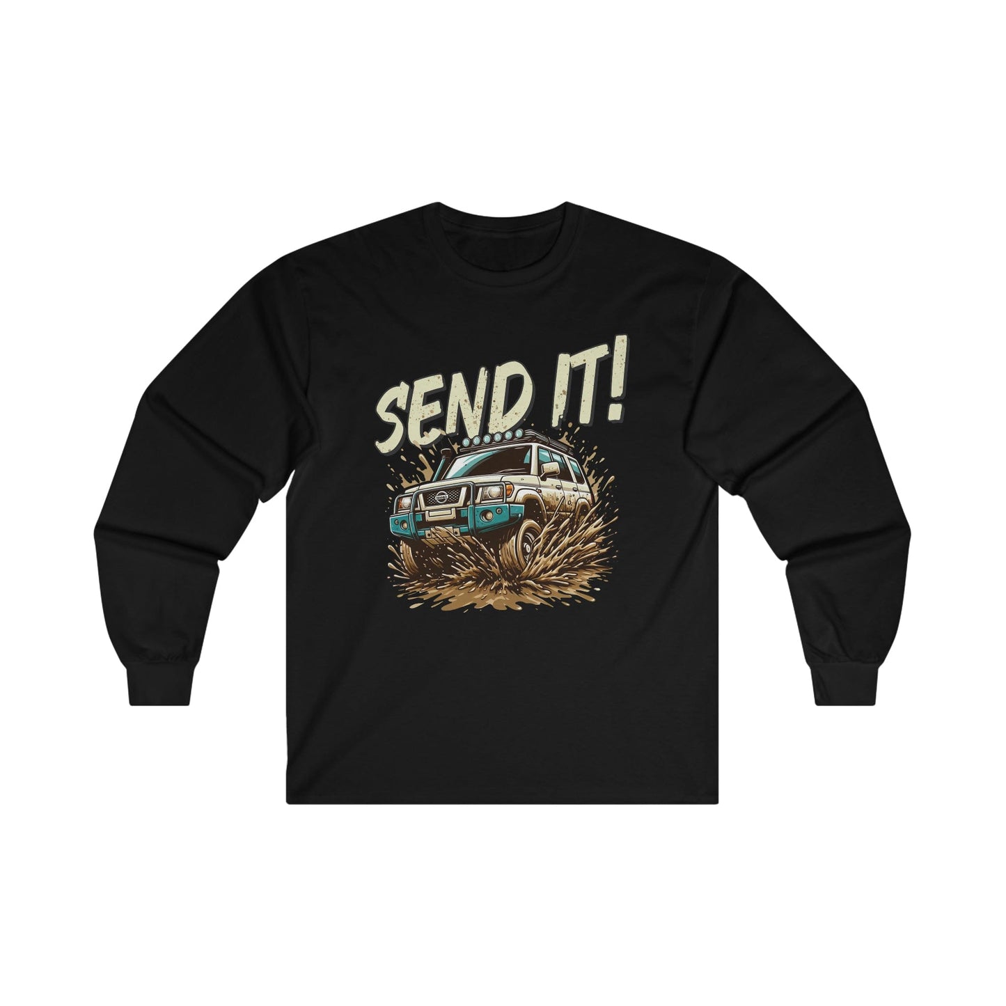 Send It! Nissan Patrol Long Sleeve Graphic Tees Australia S / Black Graphic T-Shirt Australia -  Cool Graphic T-Shirts Online - 