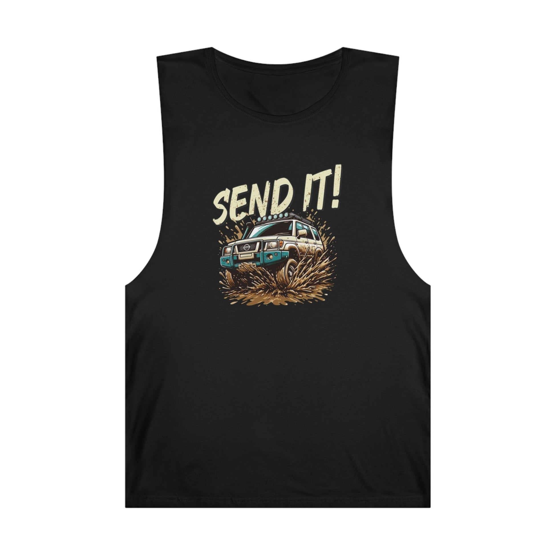 Send It! Nissan Patrol Tank Top Graphic Tees Australia Graphic T-Shirt Australia -  Cool Graphic T-Shirts Online -  Send It! Nissan Patrol Tank Top | Cool Tank Tops Online Australia