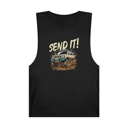 Send It! Nissan Patrol Tank Top Graphic Tees Australia Graphic T-Shirt Australia -  Cool Graphic T-Shirts Online -  Send It! Nissan Patrol Tank Top | Cool Tank Tops Online Australia