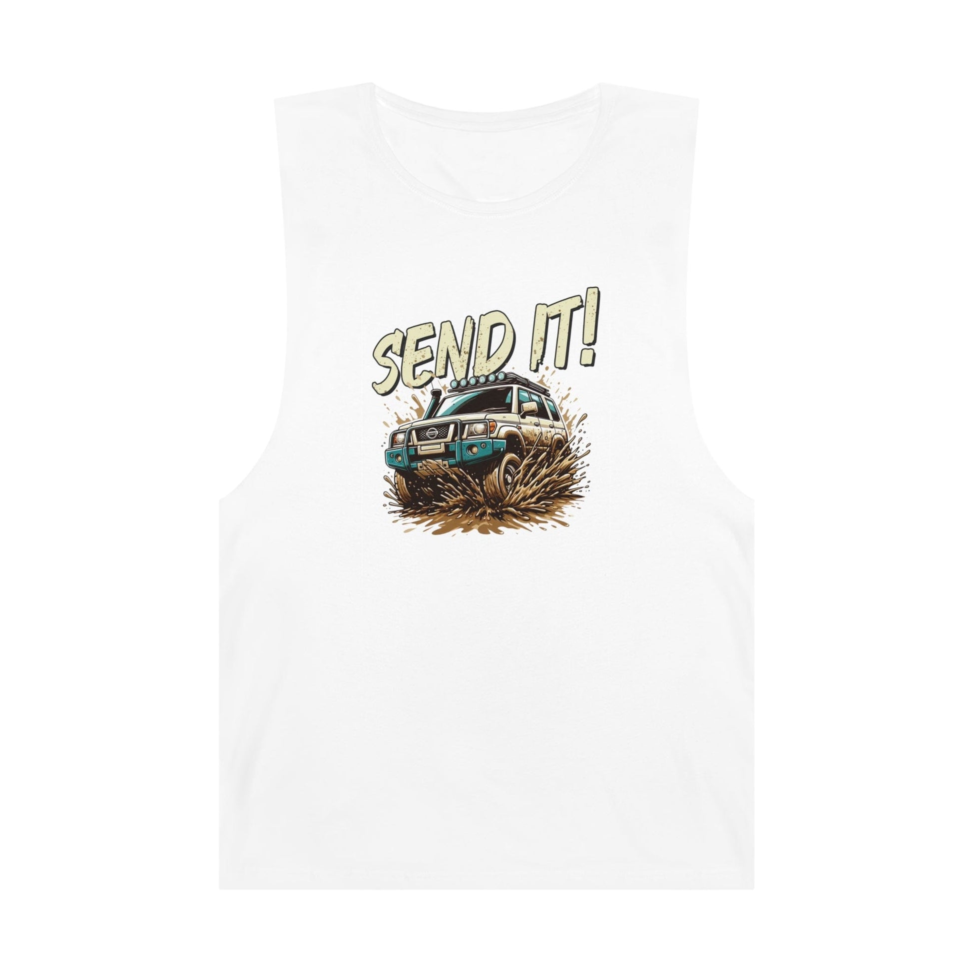 Send It! Nissan Patrol Tank Top Graphic Tees Australia Graphic T-Shirt Australia -  Cool Graphic T-Shirts Online -  Send It! Nissan Patrol Tank Top | Cool Tank Tops Online Australia