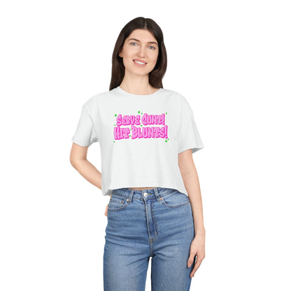 Serve C*nt,Hit Blunts Crop Tee Graphic Tees Australia White / XS Graphic T-Shirt Australia -  Cool Graphic T-Shirts Online - 