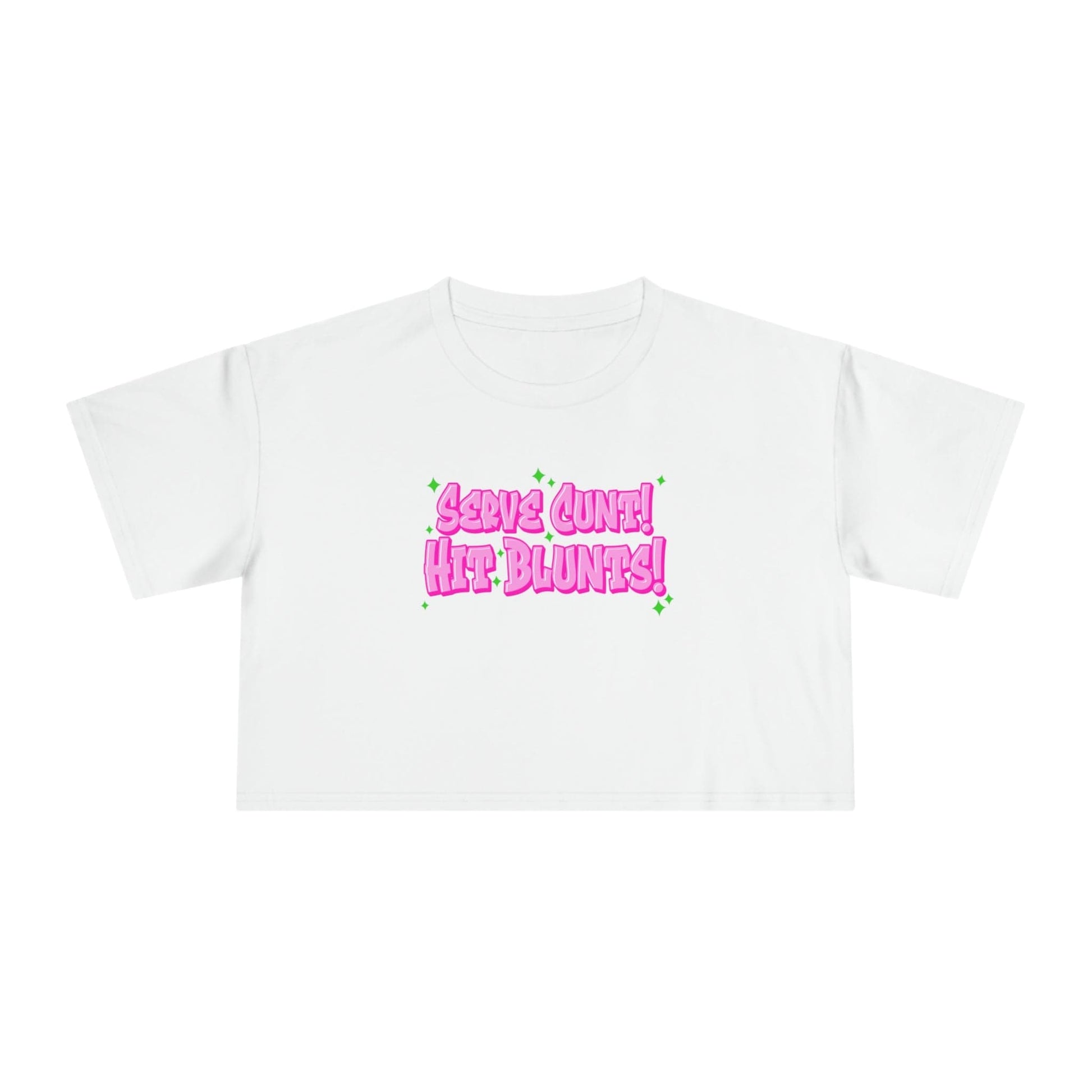 Serve C*nt,Hit Blunts Crop Tee Graphic Tees Australia Graphic T-Shirt Australia -  Cool Graphic T-Shirts Online - 