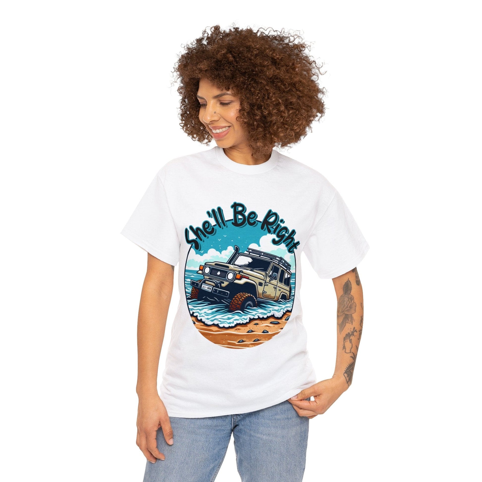 She'll Be Right Landcruiser Graphic Tee Graphic Tees Australia Graphic T-Shirt Australia -  Cool Graphic T-Shirts Online -  She'll Be Right Landcruiser T-Shirt | 4wd T-Shirts Australia