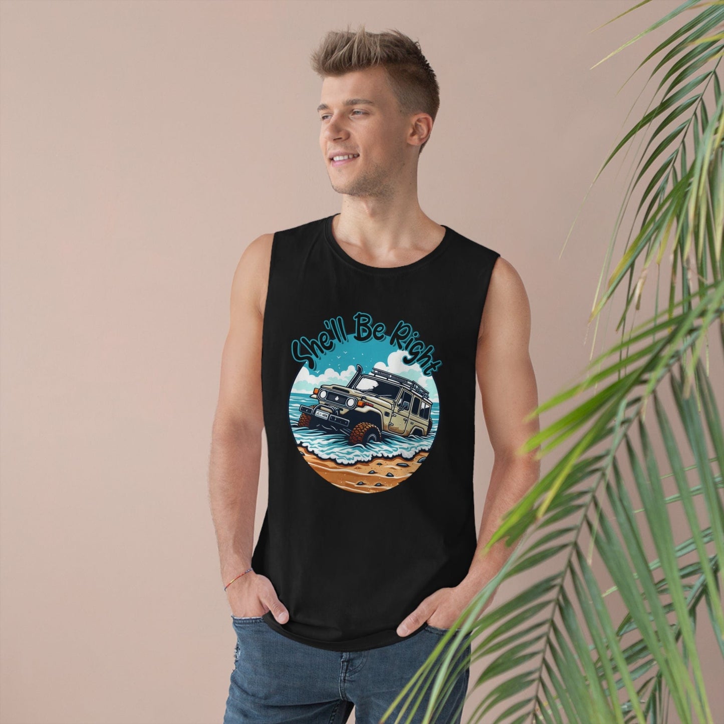 She'll Be Right Landcruiser Tank Top Graphic Tees Australia Black / XS Graphic T-Shirt Australia -  Cool Graphic T-Shirts Online - 