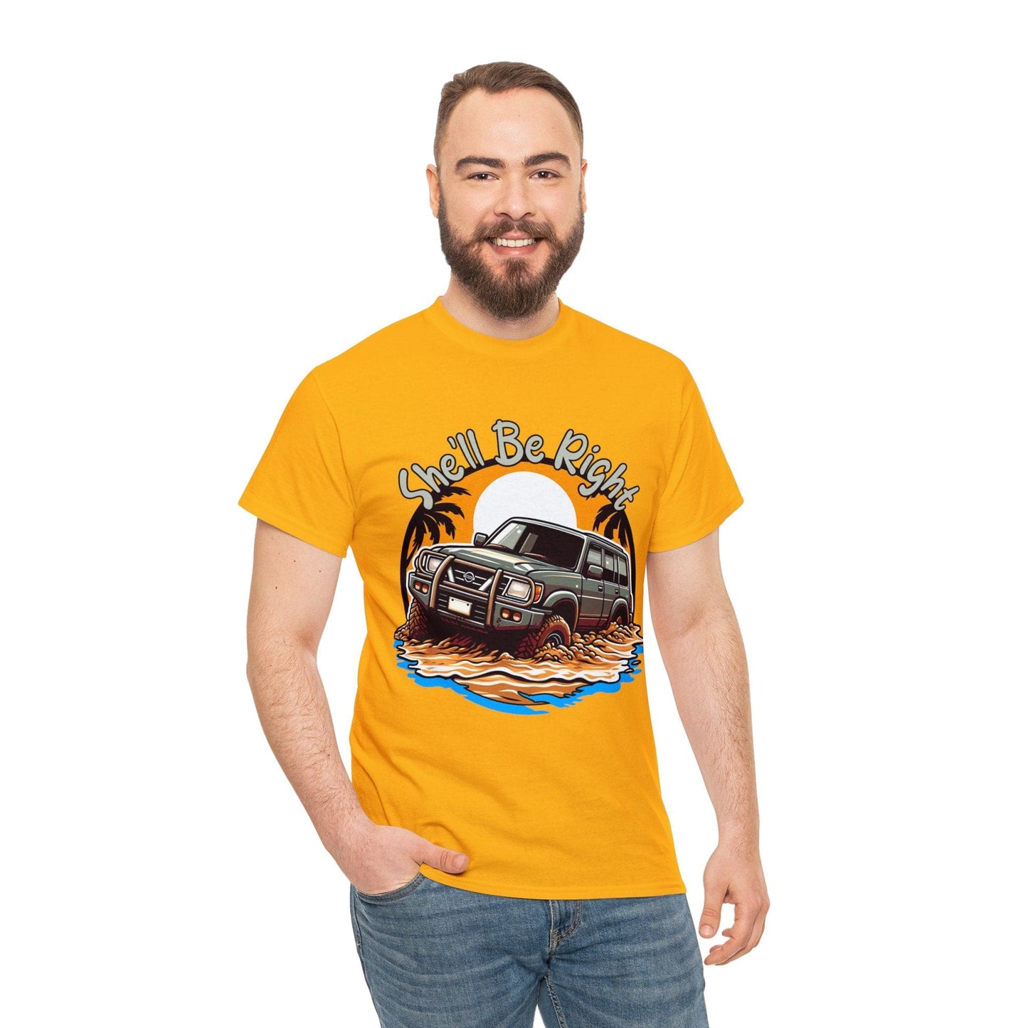 She'll Be Right Nissan Patrol Graphic Tee Graphic Tees Australia Gold / S Graphic T-Shirt Australia -  Cool Graphic T-Shirts Online -  She'll Be Right Nissan Patrol T-Shirt | 4wd T-Shirts Australia