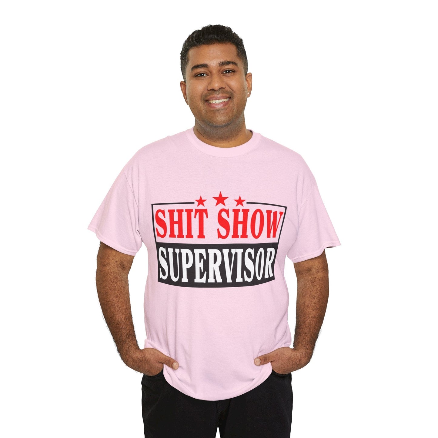 Shit Show Supervisor Graphic Tee Graphic Tees Australia Light Pink / S Graphic T-Shirt Australia -  Cool Graphic T-Shirts Online -  Shit Show Supervisor T-Shirt | Funny Offensive T-Shirts