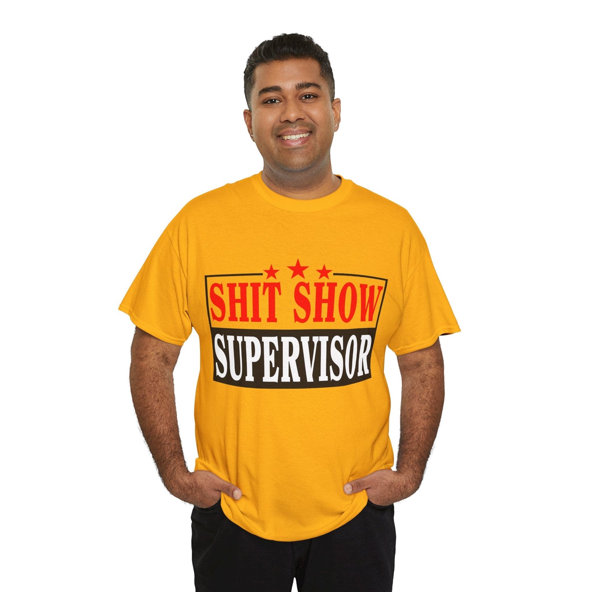 Shit Show Supervisor Graphic Tee Graphic Tees Australia Gold / S Graphic T-Shirt Australia -  Cool Graphic T-Shirts Online -  Shit Show Supervisor T-Shirt | Funny Offensive T-Shirts