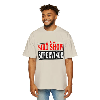 Shit Show Supervisor Oversized Tee Graphic Tees Australia Ecru / S Graphic T-Shirt Australia -  Cool Graphic T-Shirts Online -  Shit Show Supervisor Oversized Tee | Funny Oversized T-Shirts