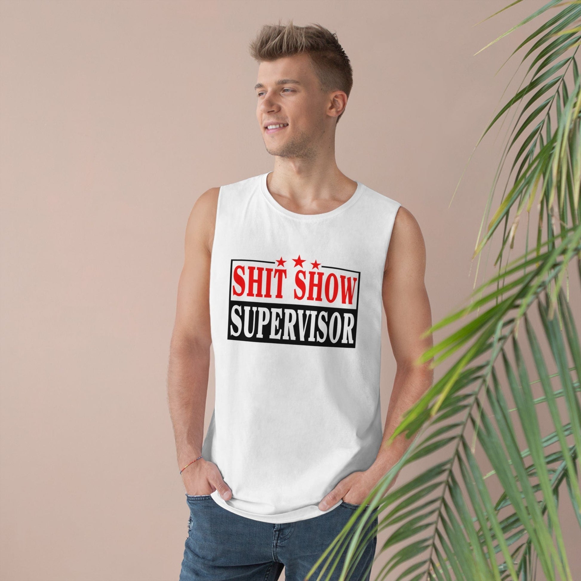 Shit Show Supervisor Tank Top Graphic Tees Australia White / XS Graphic T-Shirt Australia -  Cool Graphic T-Shirts Online -  Shit Show Supervisor Tank Top | Funny Graphic Tank Tops Australia