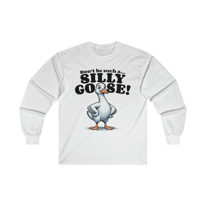 Silly Goose Long Sleeve Graphic Tees Australia S / White Graphic T-Shirt Australia -  Cool Graphic T-Shirts Online -  Silly Goose Long Sleeve | Funny Long Sleeve T-Shirts Australia