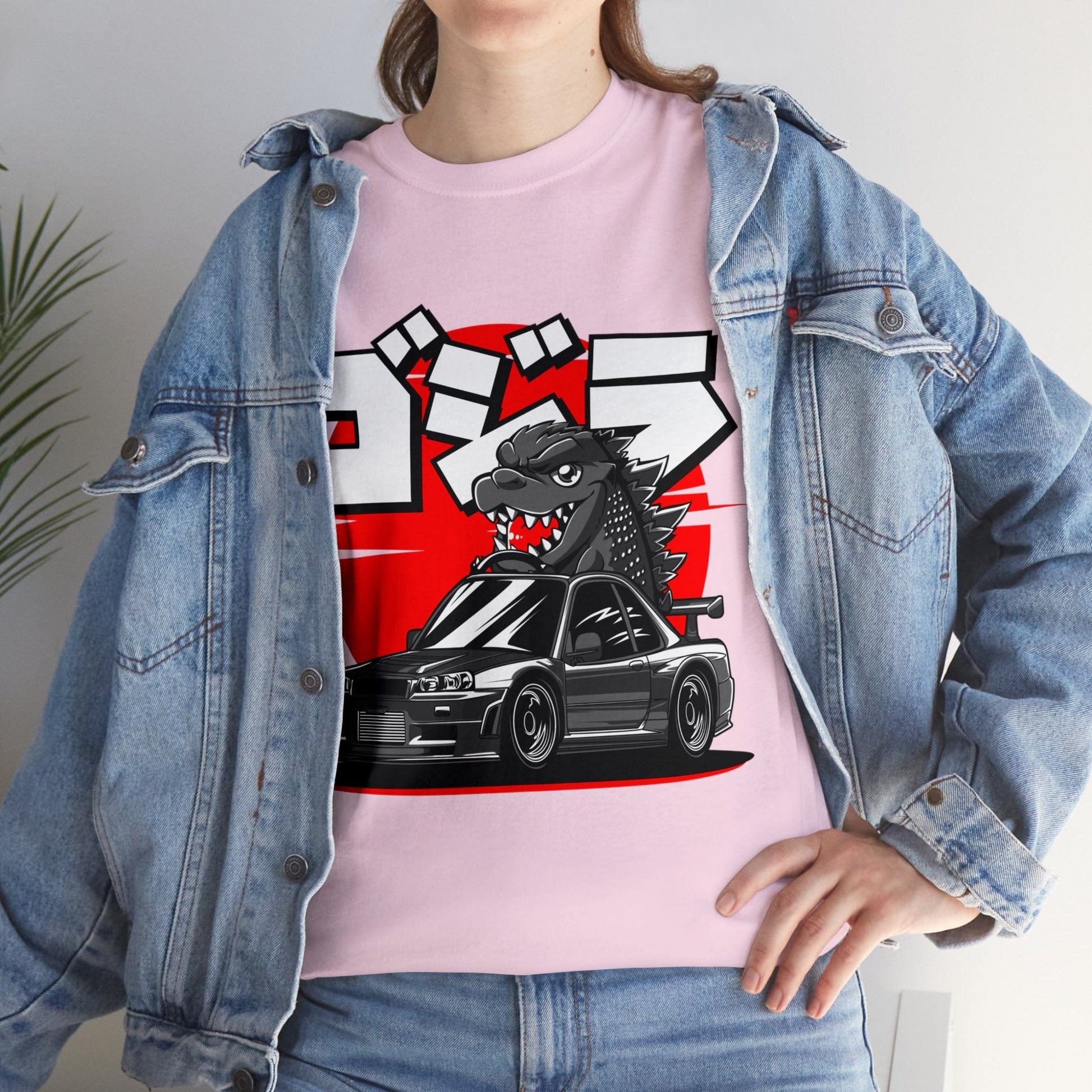 Skyline R34 Godzilla Cartoon JDM Graphic Tee Graphic Tees Australia Graphic T-Shirt Australia -  Cool Graphic T-Shirts Online -  Skyline R34 Godzilla Cartoon JDM T-Shirt | JDM Racewear Australia