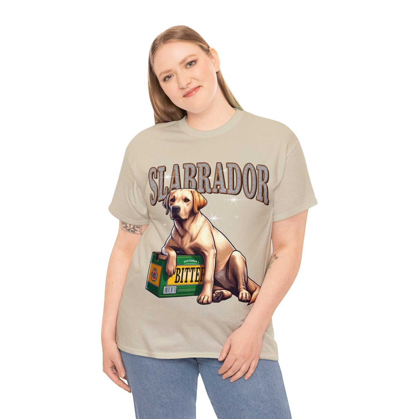 Slabrador Graphic Tee Graphic Tees Australia Sand / S Graphic T-Shirt Australia -  Cool Graphic T-Shirts Online -  Slabrador T-Shirt | Sesh Apparel | Beer & Frothies T-Shirts