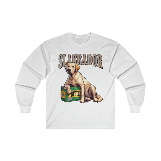 Slabrador Long Sleeve Graphic Tees Australia S / White Graphic T-Shirt Australia -  Cool Graphic T-Shirts Online -  Slabrador Long Sleeve | Frothie T-Shirts Australia