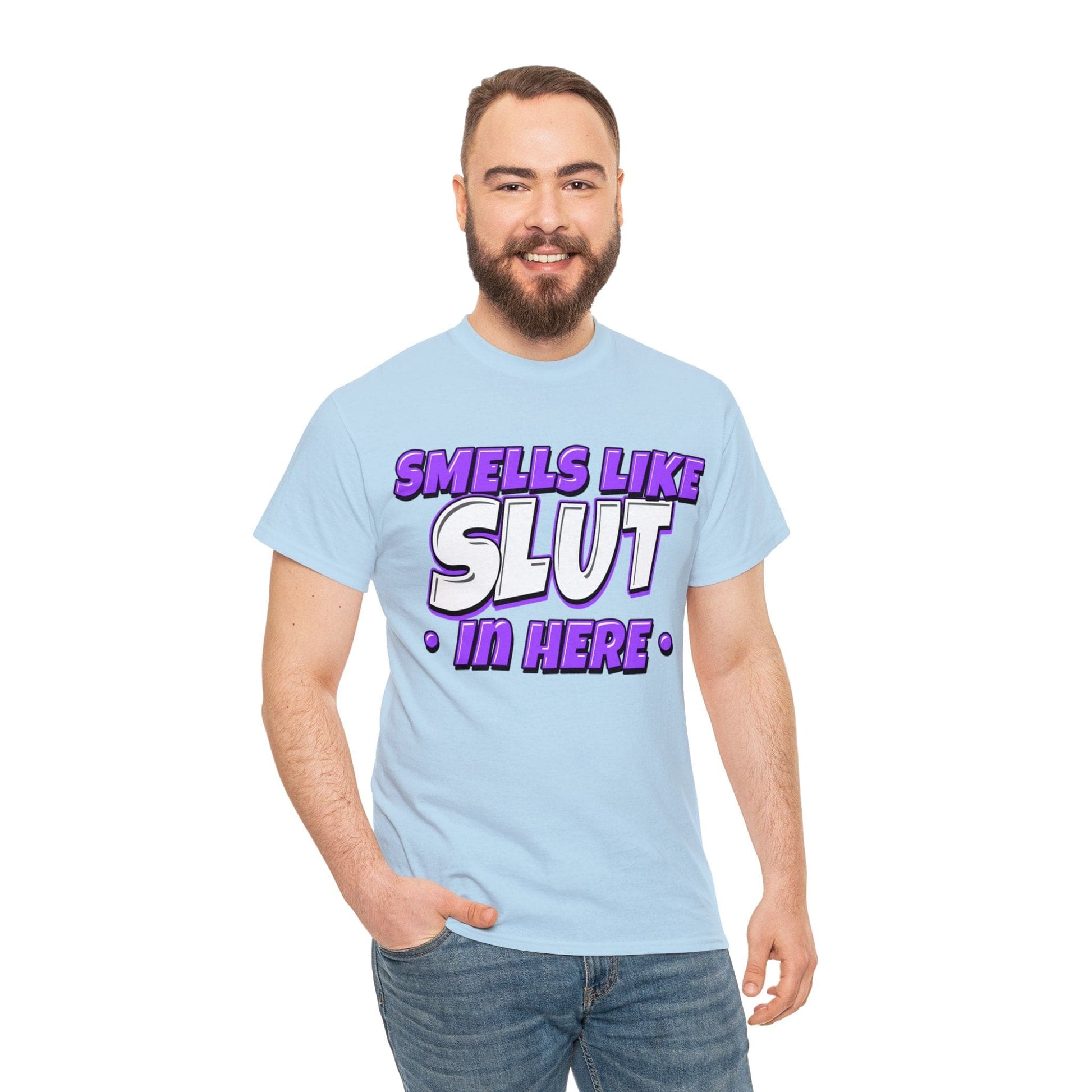 Smells Like Slut In Here Graphic Tee Graphic Tees Australia Light Blue / S Graphic T-Shirt Australia -  Cool Graphic T-Shirts Online -  Smells Like Slut In Here T-Shirt | Rude & Inappropriate T-Shirts Australia