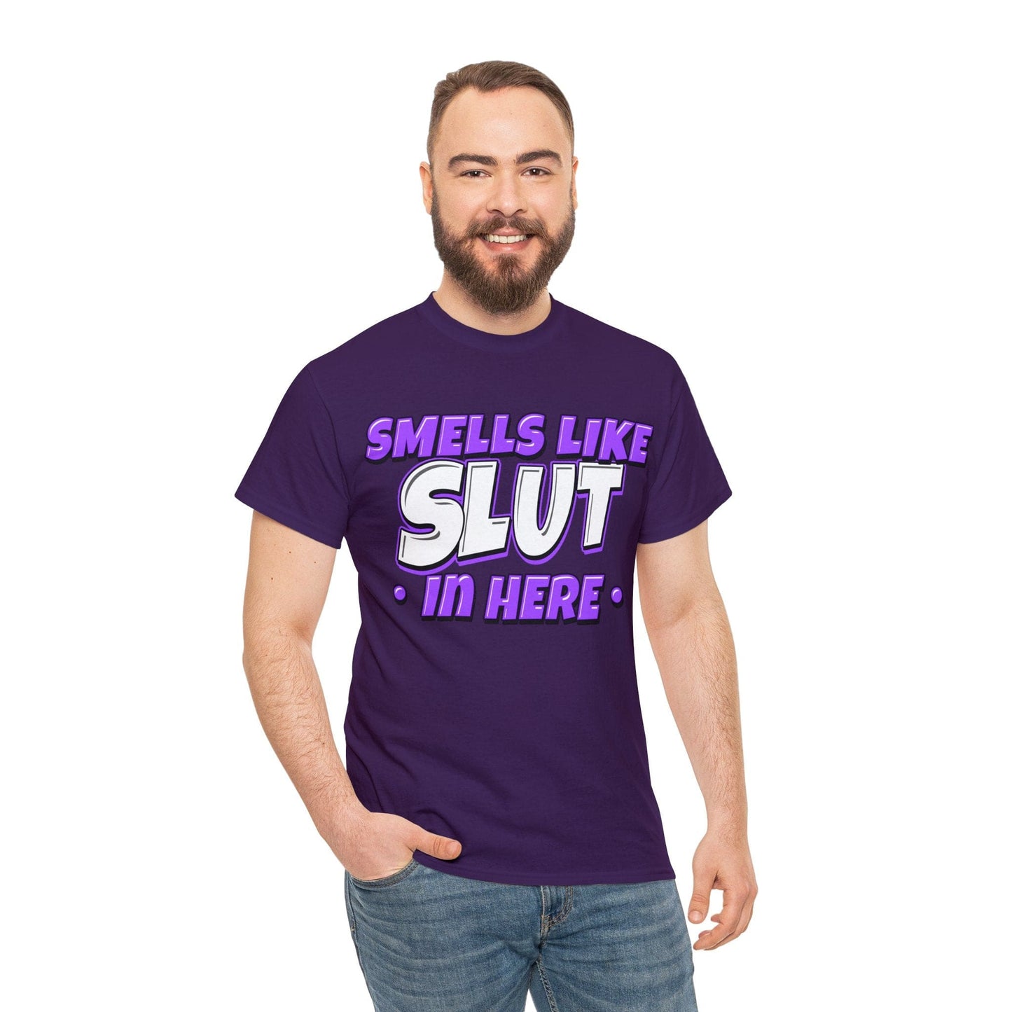 Smells Like Slut In Here Graphic Tee Graphic Tees Australia Purple / S Graphic T-Shirt Australia -  Cool Graphic T-Shirts Online -  Smells Like Slut In Here T-Shirt | Rude & Inappropriate T-Shirts Australia