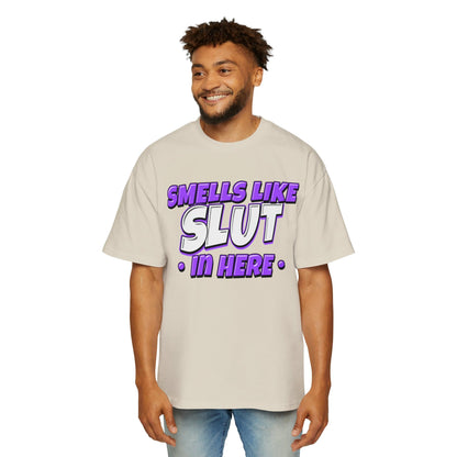 Smells Like Slut In Here Oversized Tee Graphic Tees Australia Ecru / S Graphic T-Shirt Australia -  Cool Graphic T-Shirts Online - 