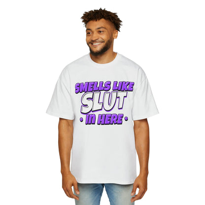 Smells Like Slut In Here Oversized Tee Graphic Tees Australia White / S Graphic T-Shirt Australia -  Cool Graphic T-Shirts Online - 