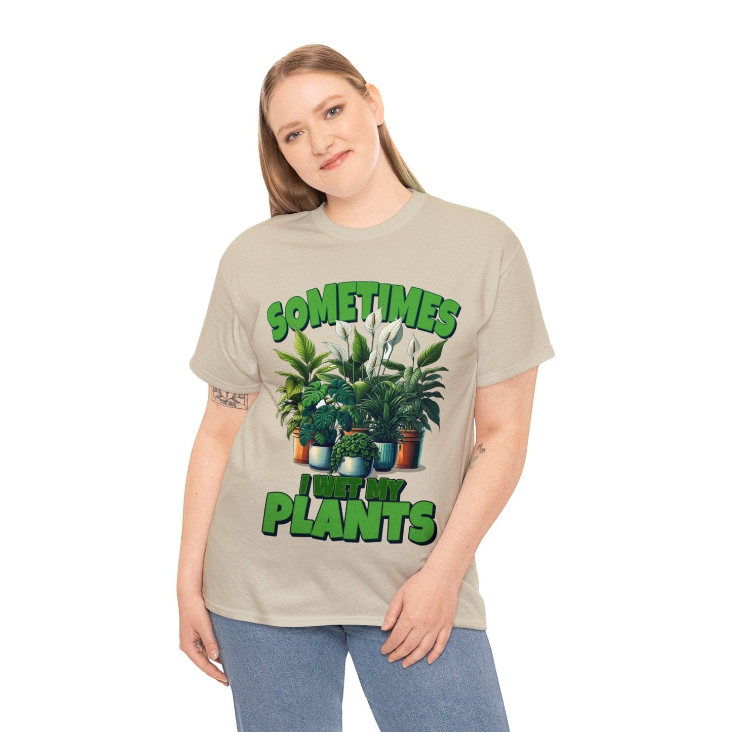 Sometimes I Wet My Plants Graphic Tee Graphic Tees Australia Sand / S Graphic T-Shirt Australia -  Cool Graphic T-Shirts Online -  Sometimes I Wet My Plants T-Shirt | Graphic T-Shirts Australia