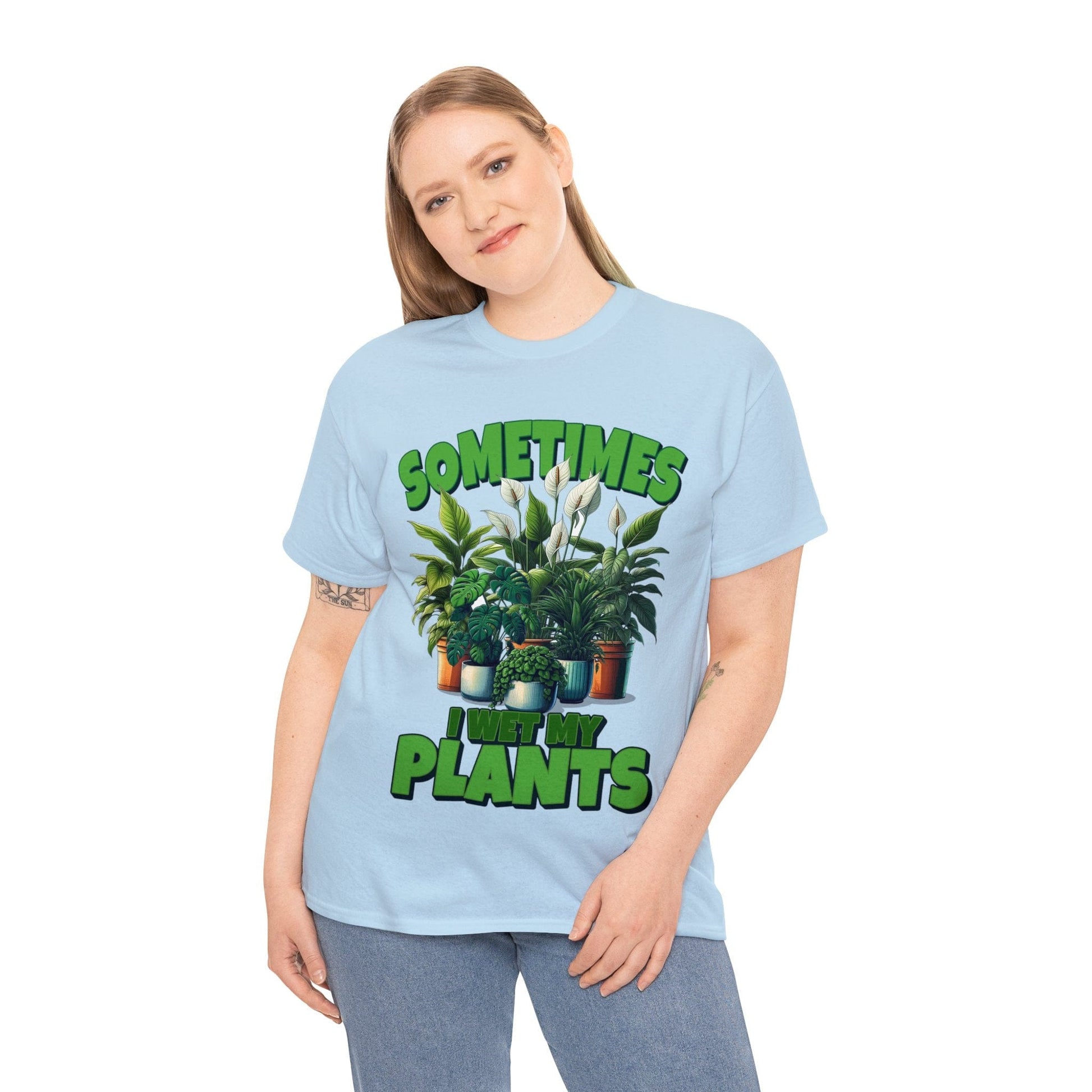 Sometimes I Wet My Plants Graphic Tee Graphic Tees Australia Light Blue / S Graphic T-Shirt Australia -  Cool Graphic T-Shirts Online -  Sometimes I Wet My Plants T-Shirt | Graphic T-Shirts Australia