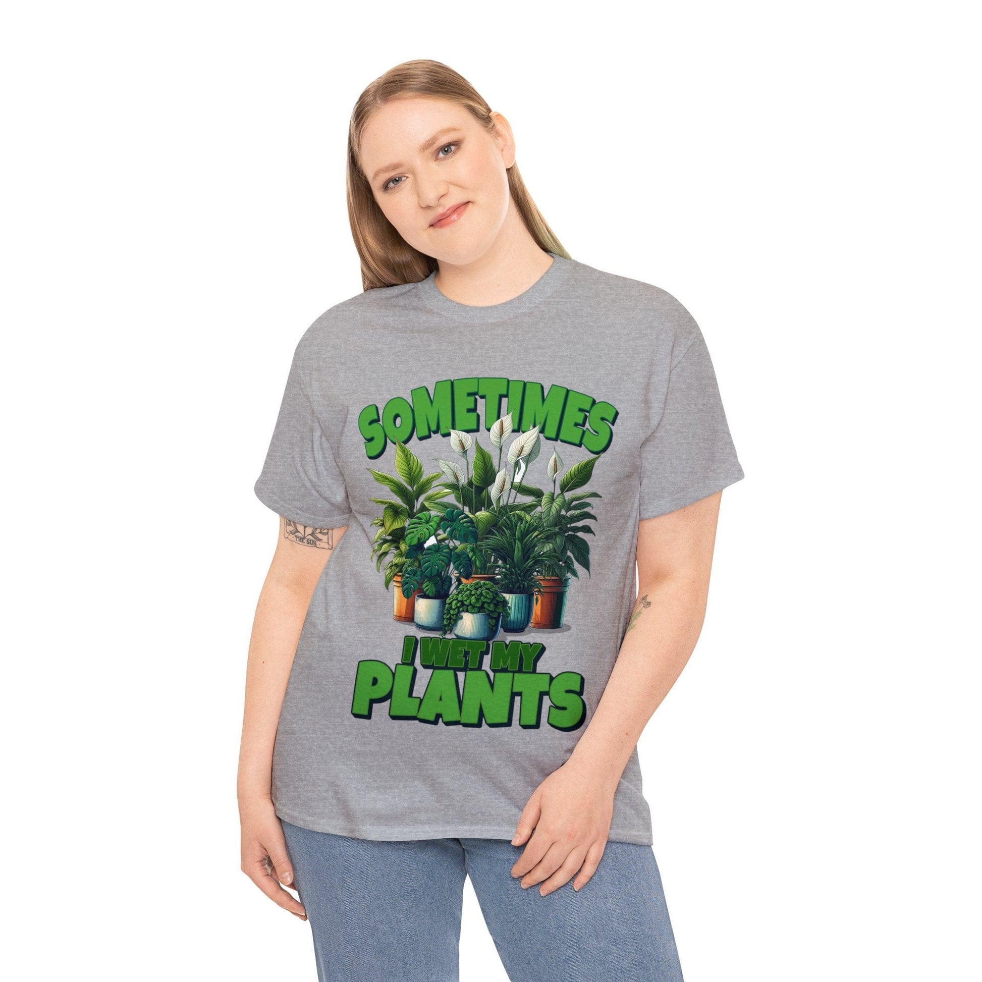 Sometimes I Wet My Plants Graphic Tee Graphic Tees Australia Sport Grey / S Graphic T-Shirt Australia -  Cool Graphic T-Shirts Online -  Sometimes I Wet My Plants T-Shirt | Graphic T-Shirts Australia