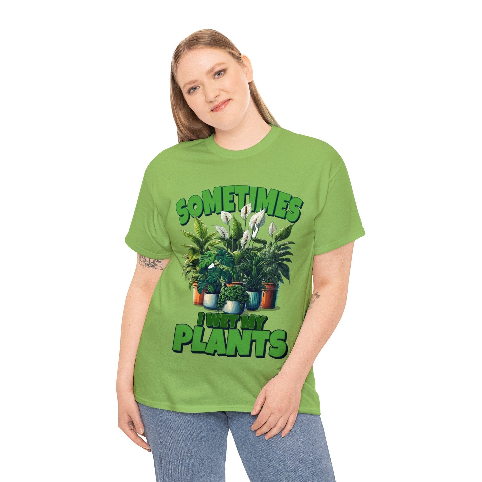 Sometimes I Wet My Plants Graphic Tee Graphic Tees Australia Lime / S Graphic T-Shirt Australia -  Cool Graphic T-Shirts Online -  Sometimes I Wet My Plants T-Shirt | Graphic T-Shirts Australia