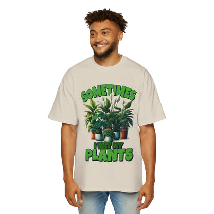 Sometimes I Wet My Plants Oversized Tee Graphic Tees Australia Ecru / S Graphic T-Shirt Australia -  Cool Graphic T-Shirts Online - 