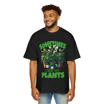 Sometimes I Wet My Plants Oversized Tee Graphic Tees Australia Black / S Graphic T-Shirt Australia -  Cool Graphic T-Shirts Online - 