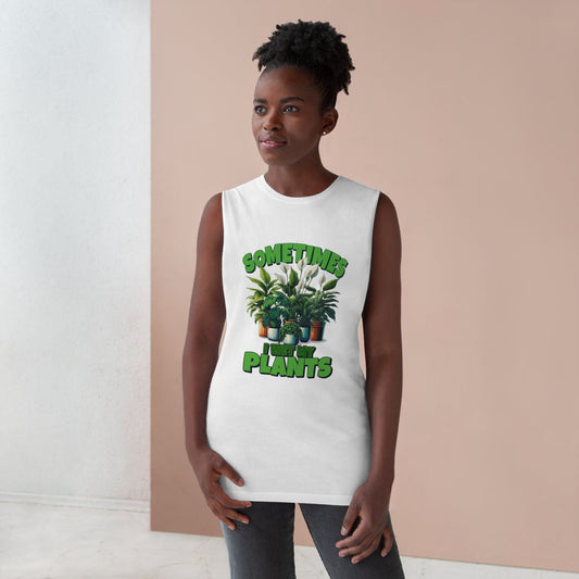 Sometimes I Wet My Plants Tank Top Graphic Tees Australia White / XS Graphic T-Shirt Australia -  Cool Graphic T-Shirts Online - 