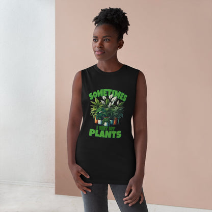 Sometimes I Wet My Plants Tank Top Graphic Tees Australia Black / XS Graphic T-Shirt Australia -  Cool Graphic T-Shirts Online - 