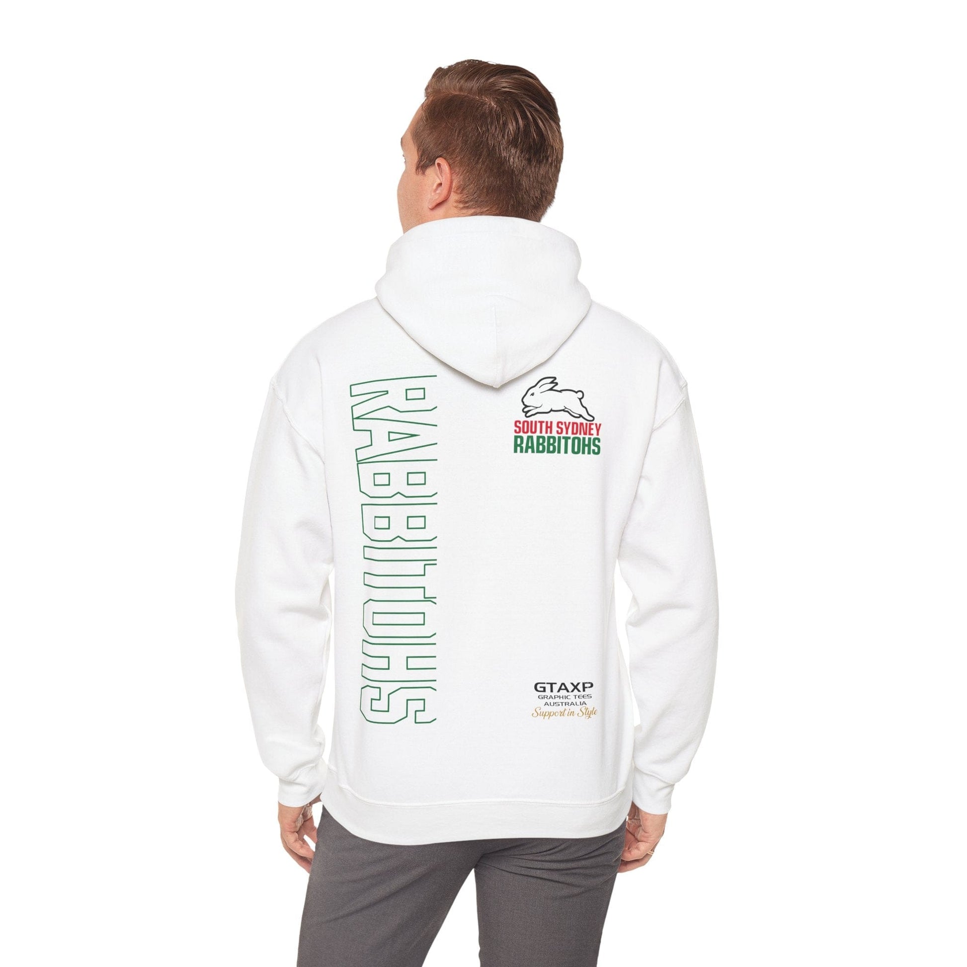 South Sydney Rabbitohs Duo Hoodie Printify White / S Graphic T-Shirt Australia -  Cool Graphic T-Shirts Online - 