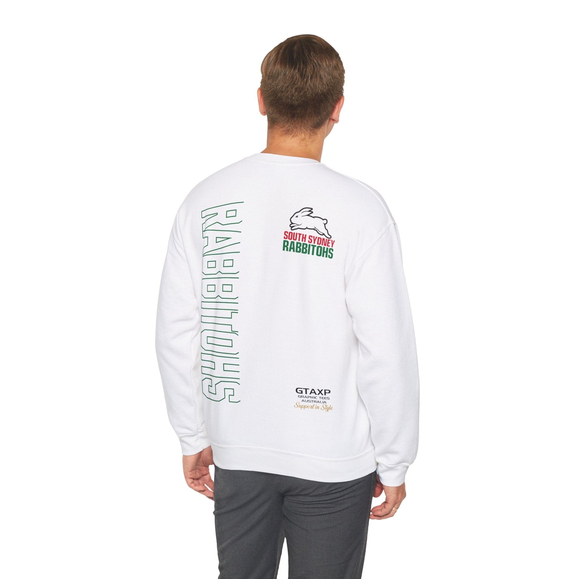 South Sydney Rabbitohs Duo Jumper Graphic Tees Australia White / S Graphic T-Shirt Australia -  Cool Graphic T-Shirts Online -  South Sydney Rabbitohs Duo Jumper | South Sydney Crew Sweater