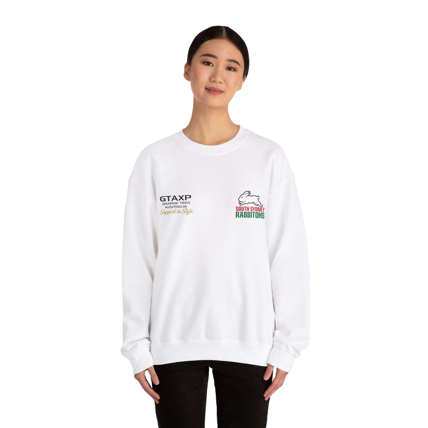 South Sydney Rabbitohs Duo Jumper Printify Graphic T-Shirt Australia -  Cool Graphic T-Shirts Online - 