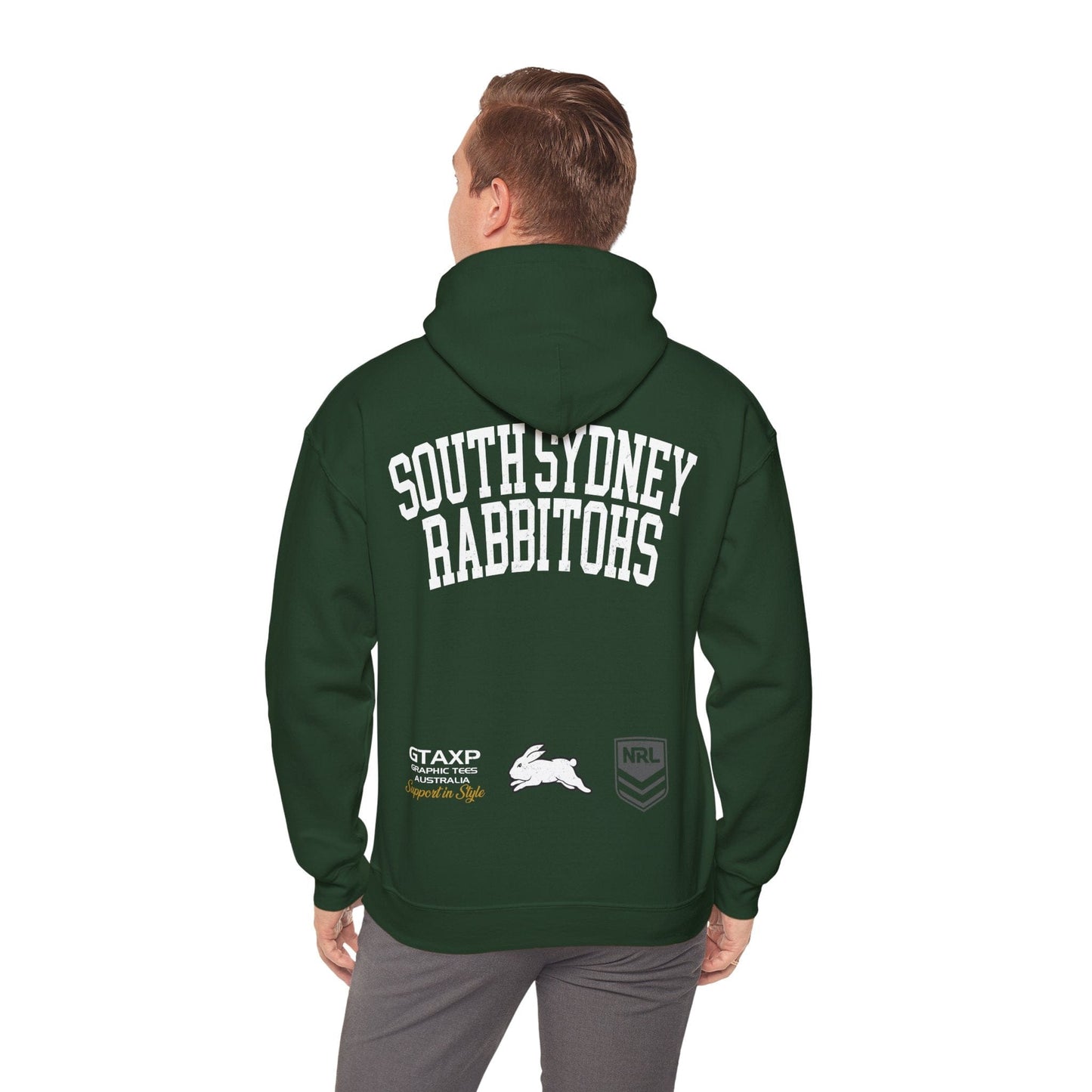 South Sydney Rabbitohs NRL Hoodie Printify Forest Green / S Graphic T-Shirt Australia -  Cool Graphic T-Shirts Online - 