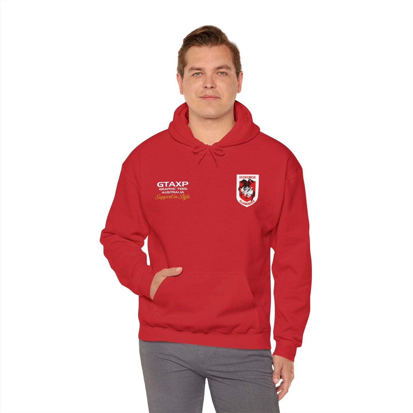 St George Dragons Duo Hoodie Printify Graphic T-Shirt Australia -  Cool Graphic T-Shirts Online - 