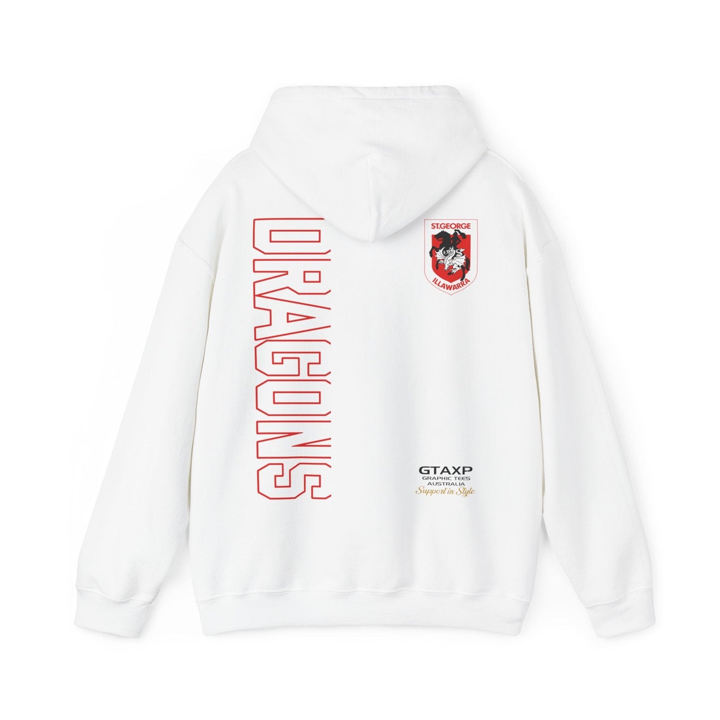 St George Dragons Duo Hoodie Printify Graphic T-Shirt Australia -  Cool Graphic T-Shirts Online - 