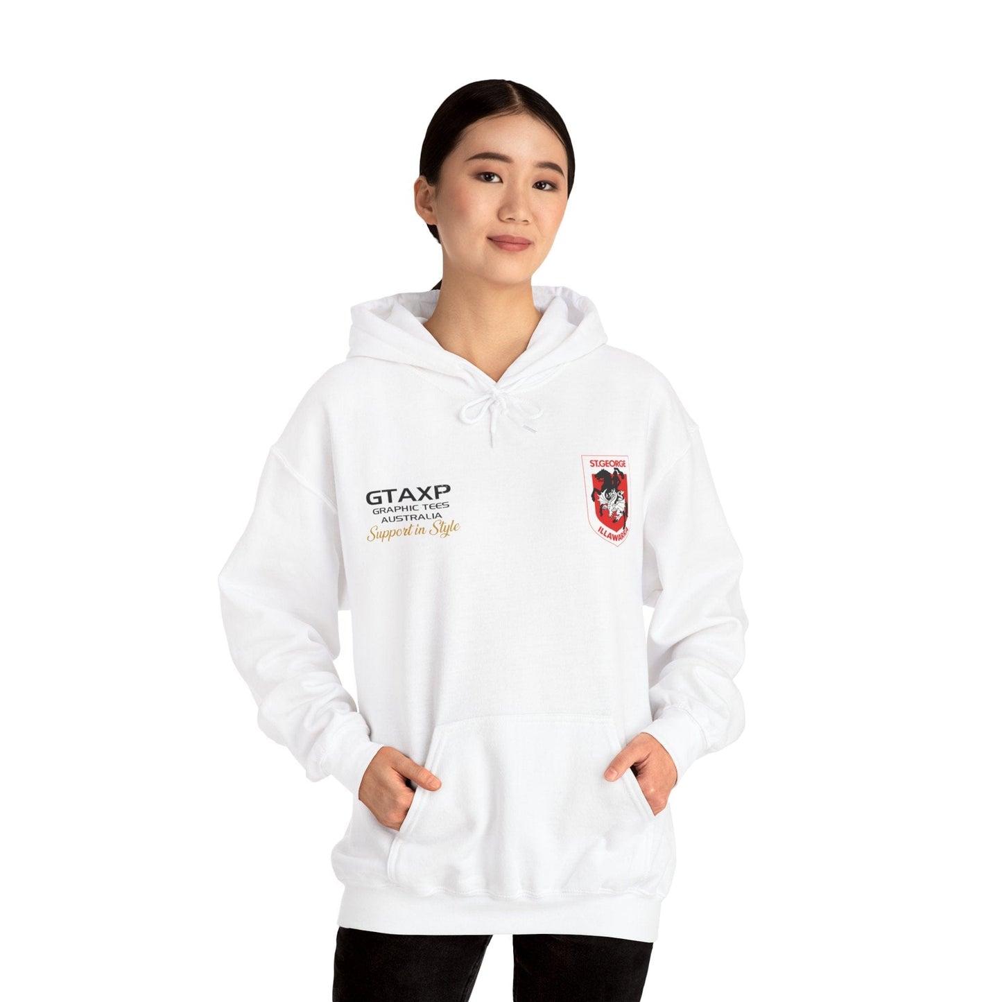 St George Dragons NRL Hoodie Printify Graphic T-Shirt Australia -  Cool Graphic T-Shirts Online - 