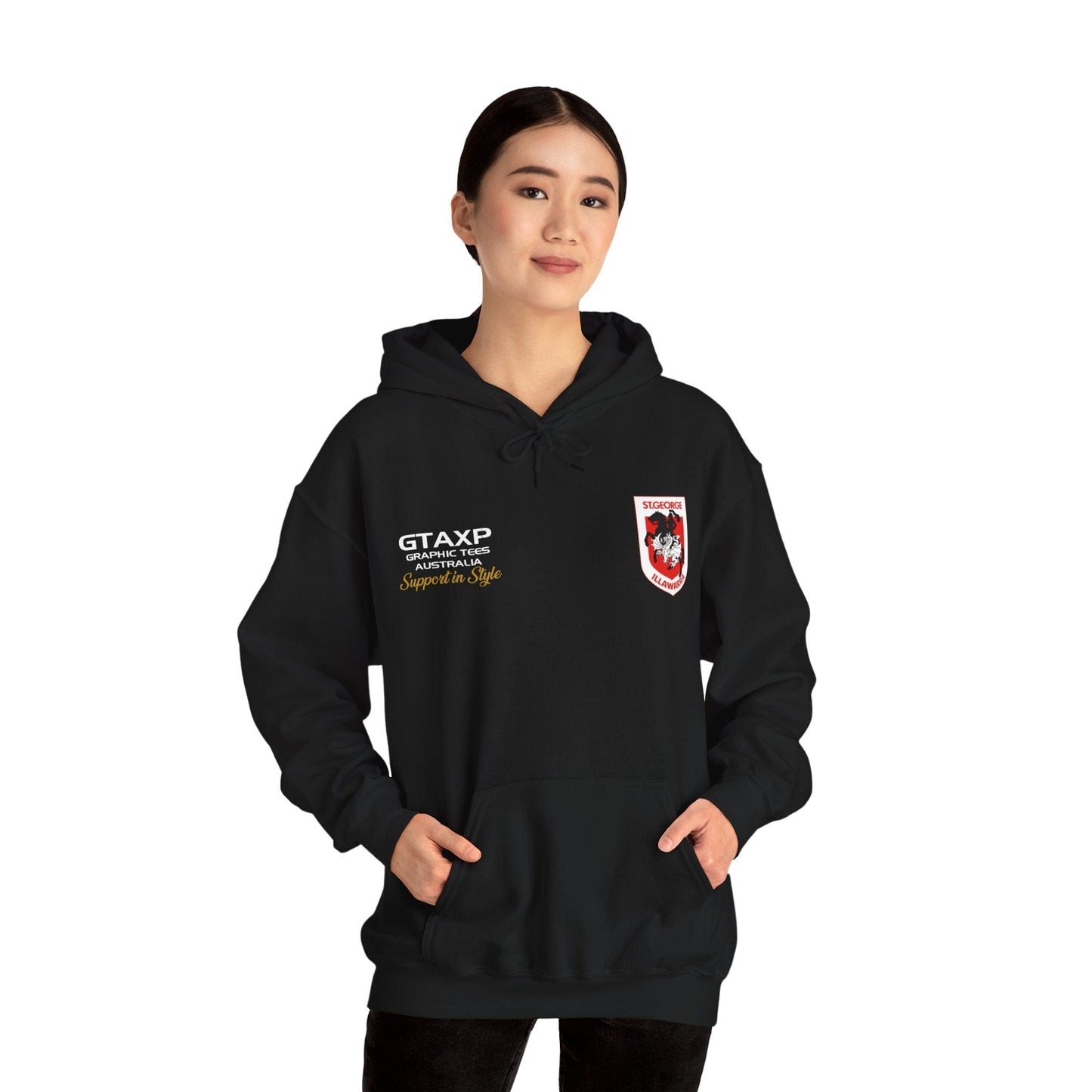 St George Dragons NRL Hoodie Printify Graphic T-Shirt Australia -  Cool Graphic T-Shirts Online - 