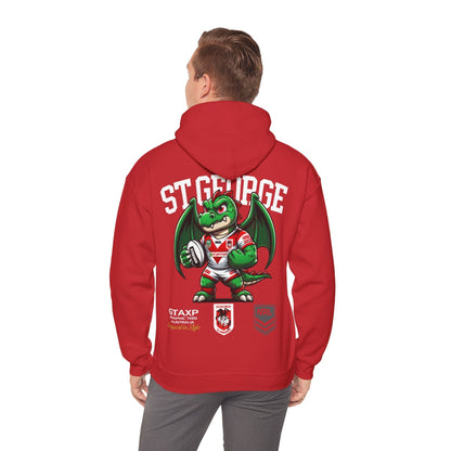 St George Dragons Scorch Hoodie Printify Red / S Graphic T-Shirt Australia -  Cool Graphic T-Shirts Online - 