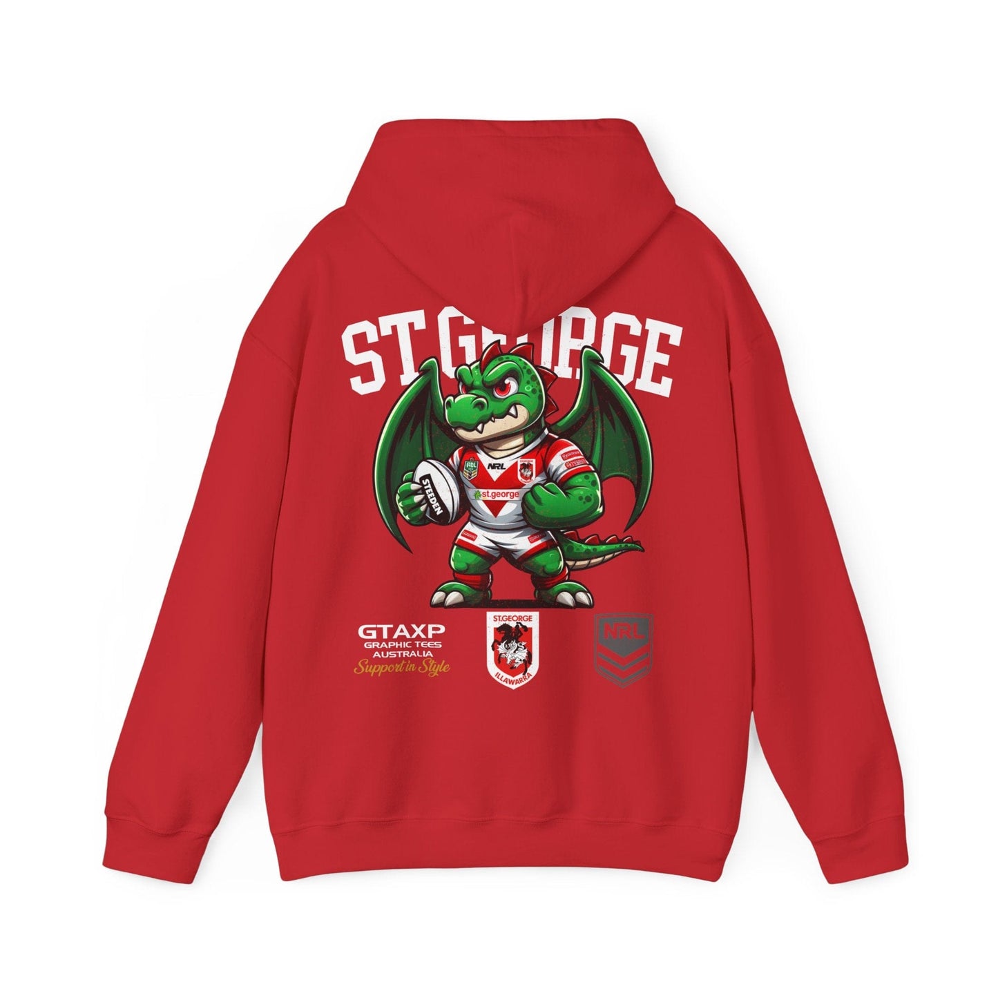 St George Dragons Scorch Hoodie Printify Graphic T-Shirt Australia -  Cool Graphic T-Shirts Online - 