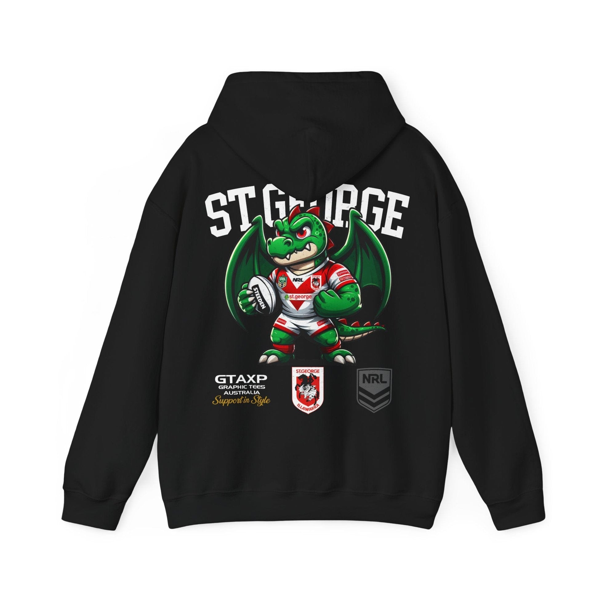 St George Dragons Scorch Hoodie Printify Graphic T-Shirt Australia -  Cool Graphic T-Shirts Online - 