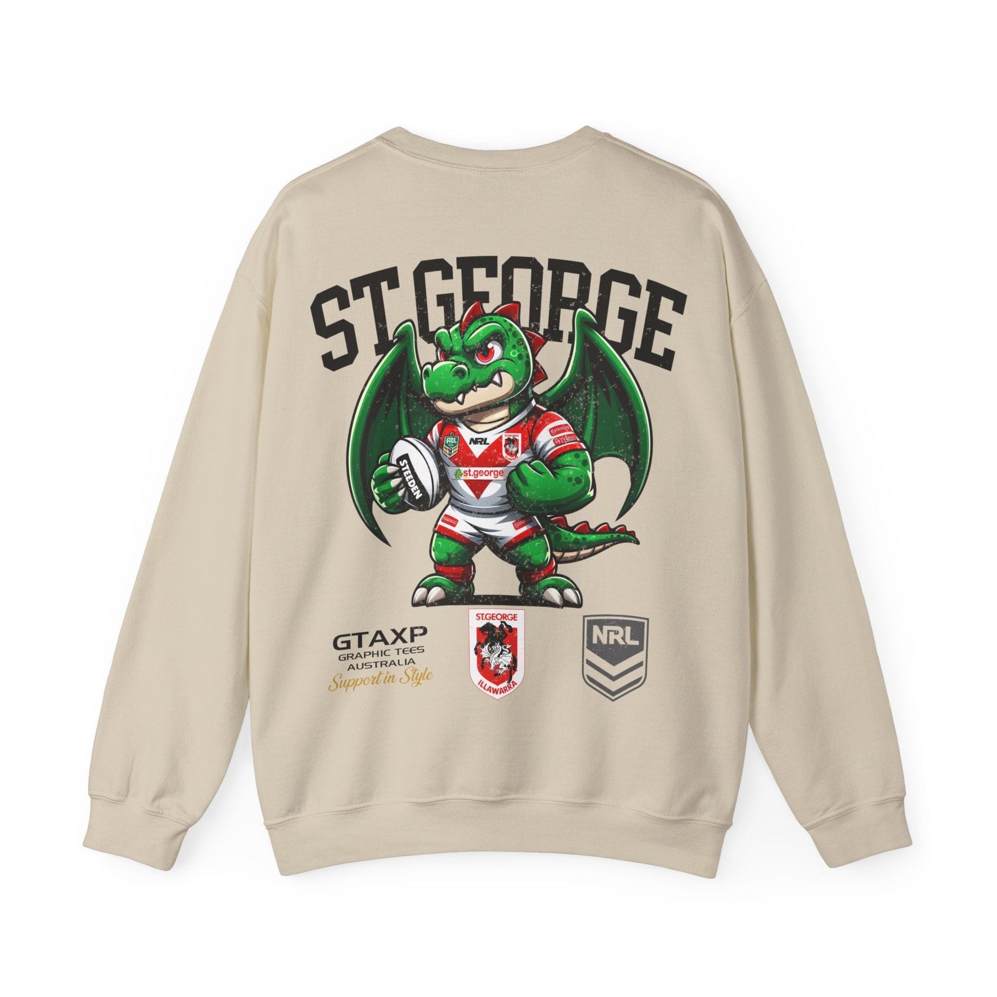 St George Dragons Scorch Jumper Printify Graphic T-Shirt Australia -  Cool Graphic T-Shirts Online - 