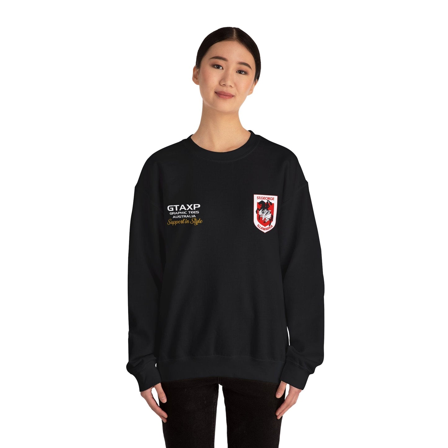 St George Dragons Scorch Jumper Printify Graphic T-Shirt Australia -  Cool Graphic T-Shirts Online - 